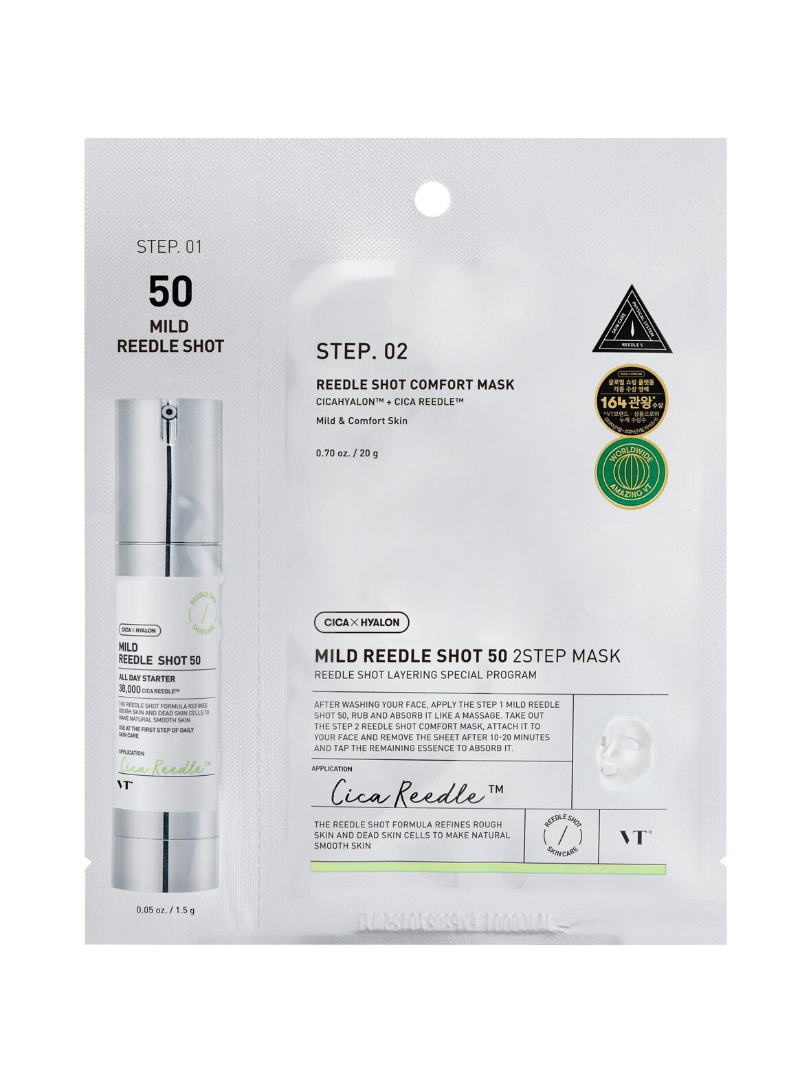 Mild reedle shot 50 2-step mask  -seerumi ja naamio