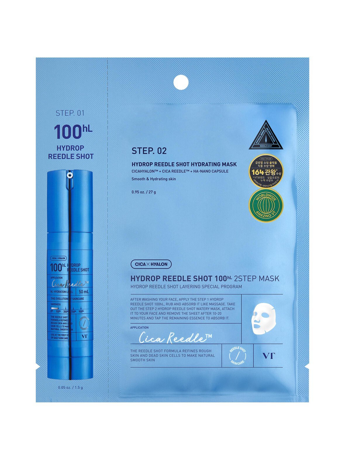 Hydrop reedle shot 100hl 2 step mask -seerumi ja naamio