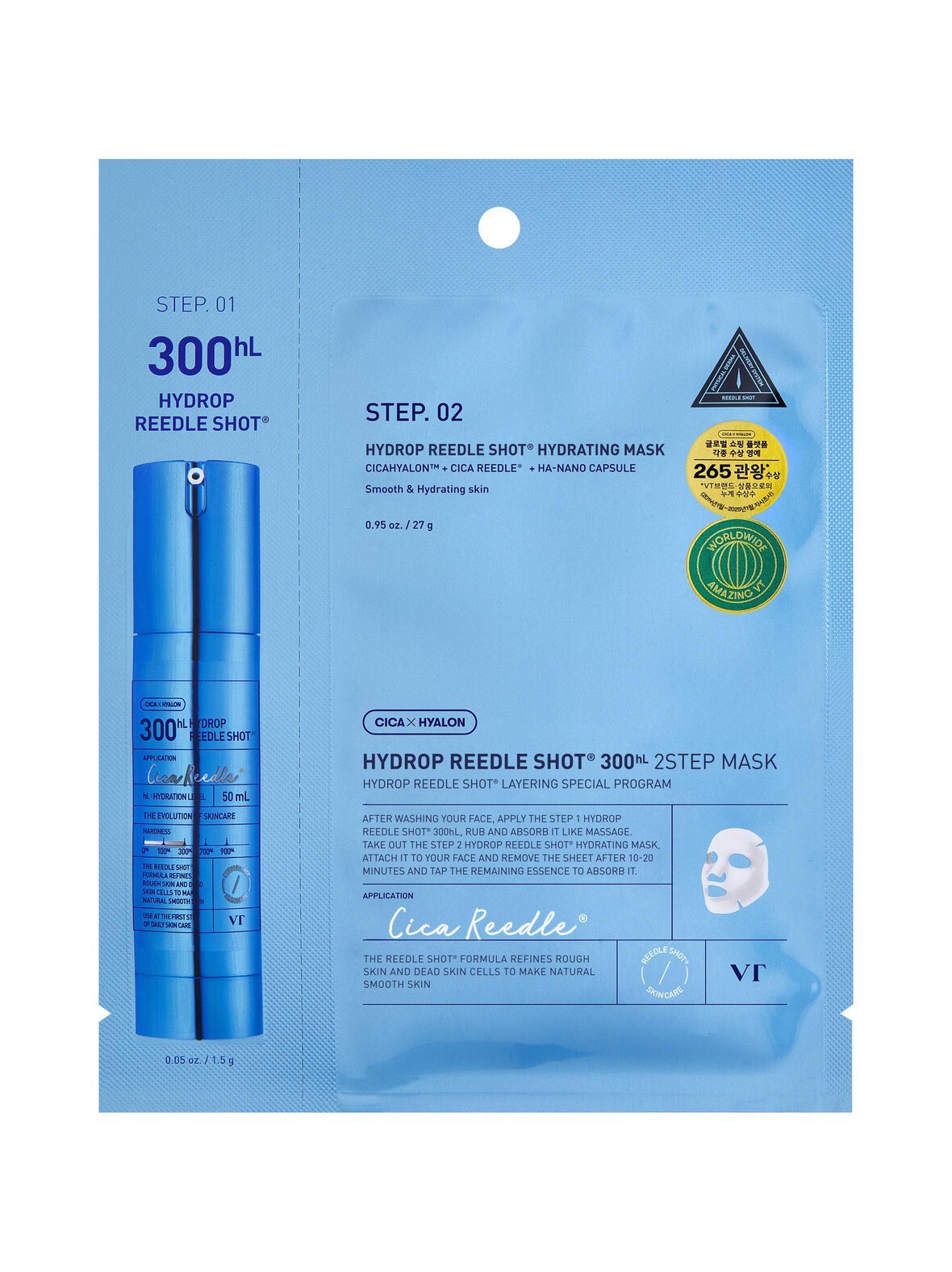Hydrop reedle shot 300hl 2 step mask -seerumi ja naamio