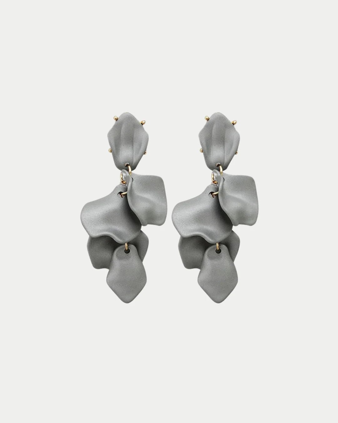 Bow 19 korvakorut Leaf Earring, hopeanharmaa