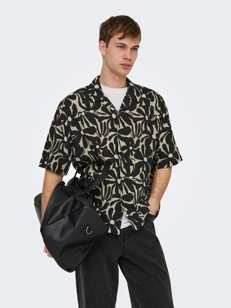 Only and Sons miesten kauluspaidat ONSHarvi RLX Resort SS, Jet Black