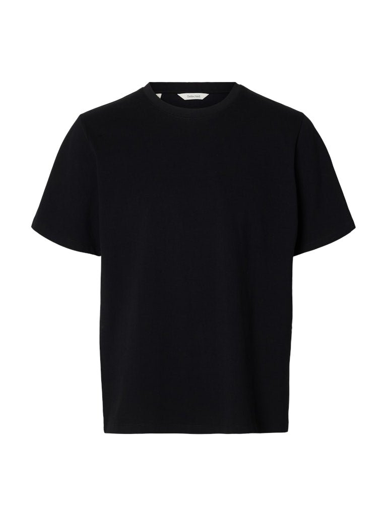 Selected miesten t-paita SLHATLAS SS O-Neck Tee, musta