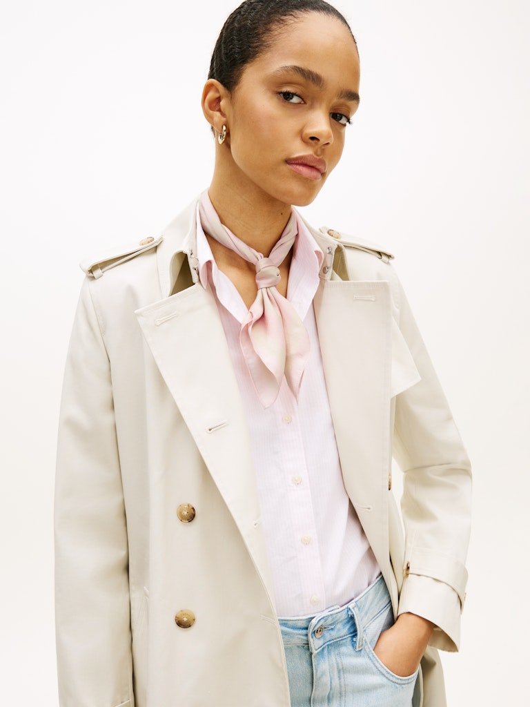 Tommy Hilfiger naisten huivi TH Elevated Chic Silk Square, vaaleanpunainen