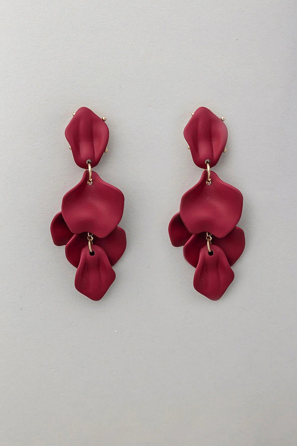 Bow 19 korvakorut, LEAF EARRINGS Viininpunainen