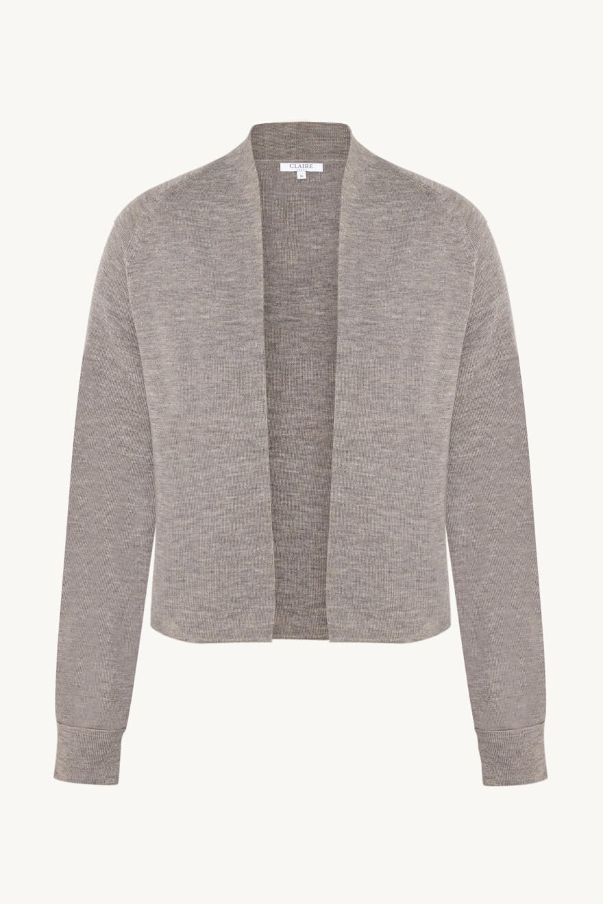 Claire Naisten Neuletakki, CELINE CARDIGAN 100% EASY CARE MERINO Ruskeanharmaa