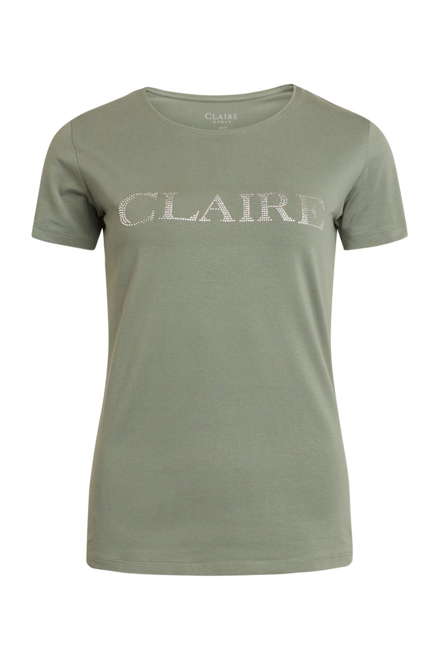 Claire Naisten T-paita, Logo Khaki