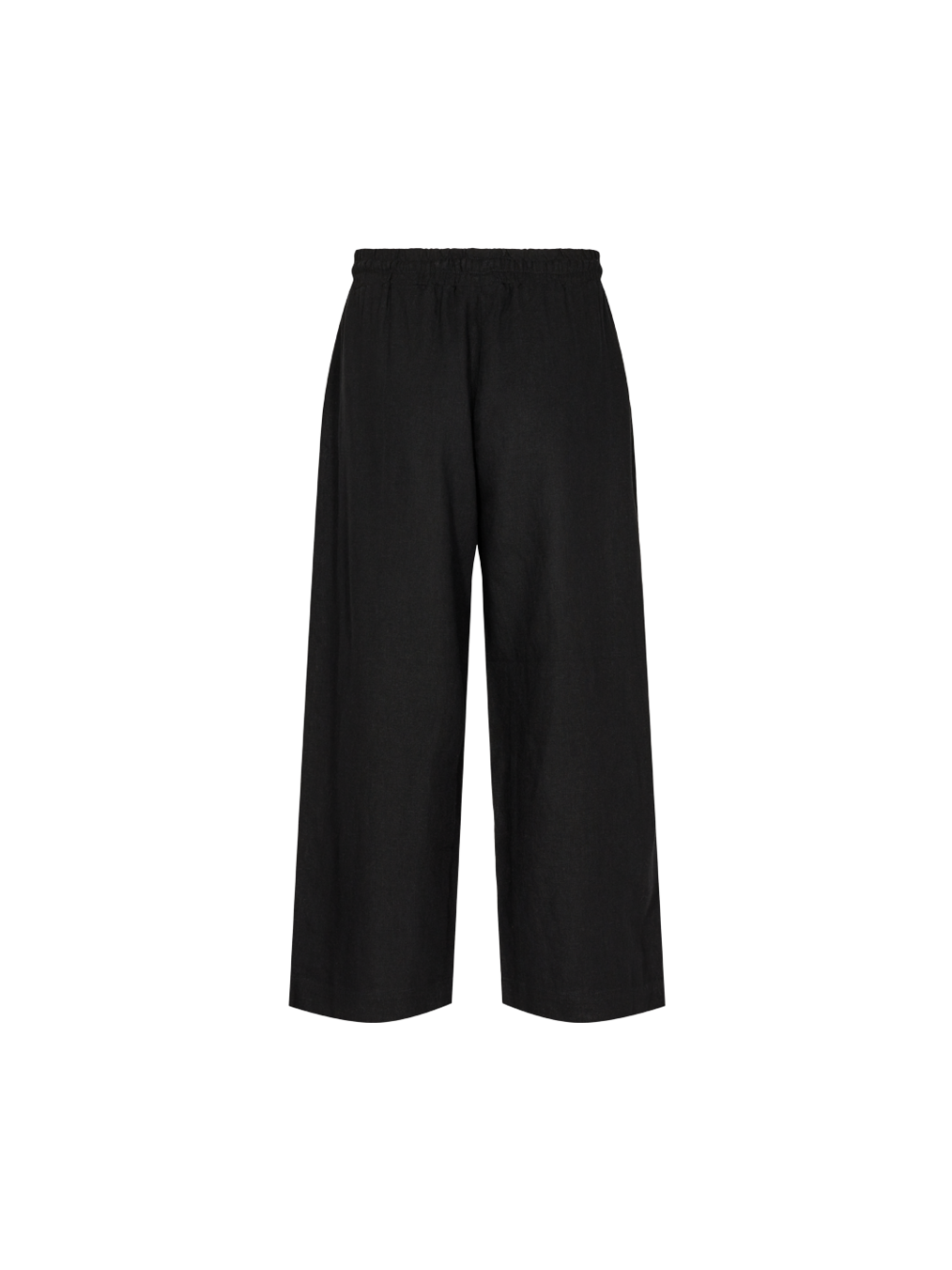 Freequent Naisten housut LA PANT 7/8 LINEN Musta