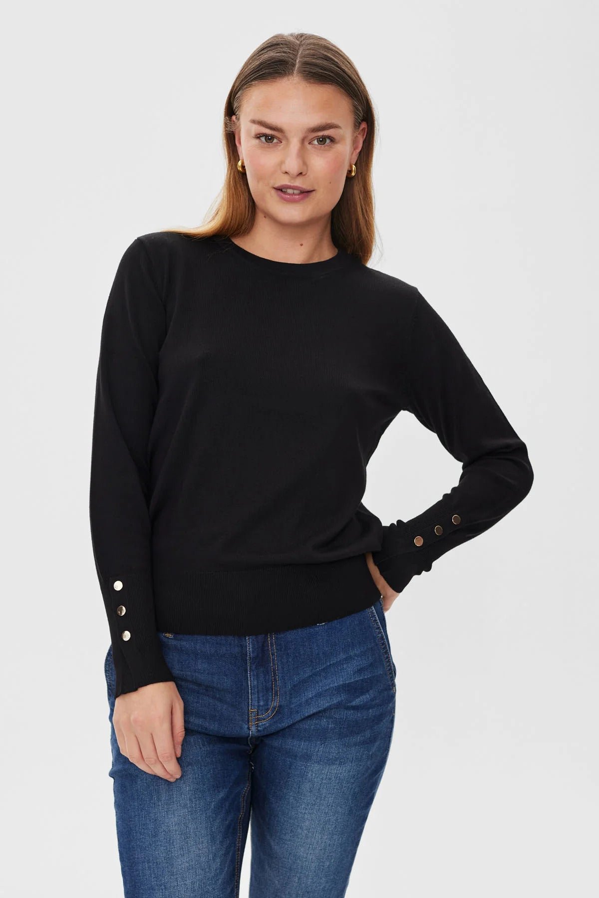 Freequent Naisten Neule, FQKATIE PULLOVER Musta