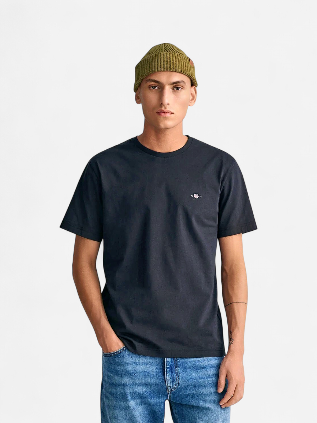 Gant t-paita, SOLID T-SHIRT Musta