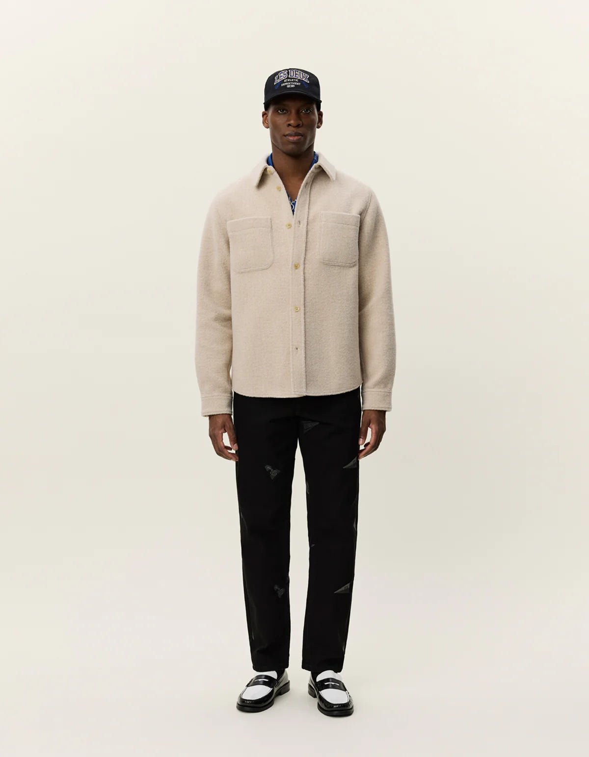 Les Deux miesten paitatakki, LENNON BOUCLE OVERSHIRT Luonnonvalkoinen