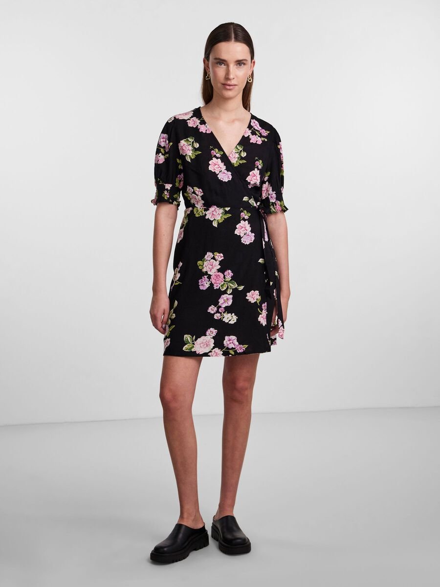 Pieces mekko, PCTALA 2/4 WRAP DRESS Musta Kuosi