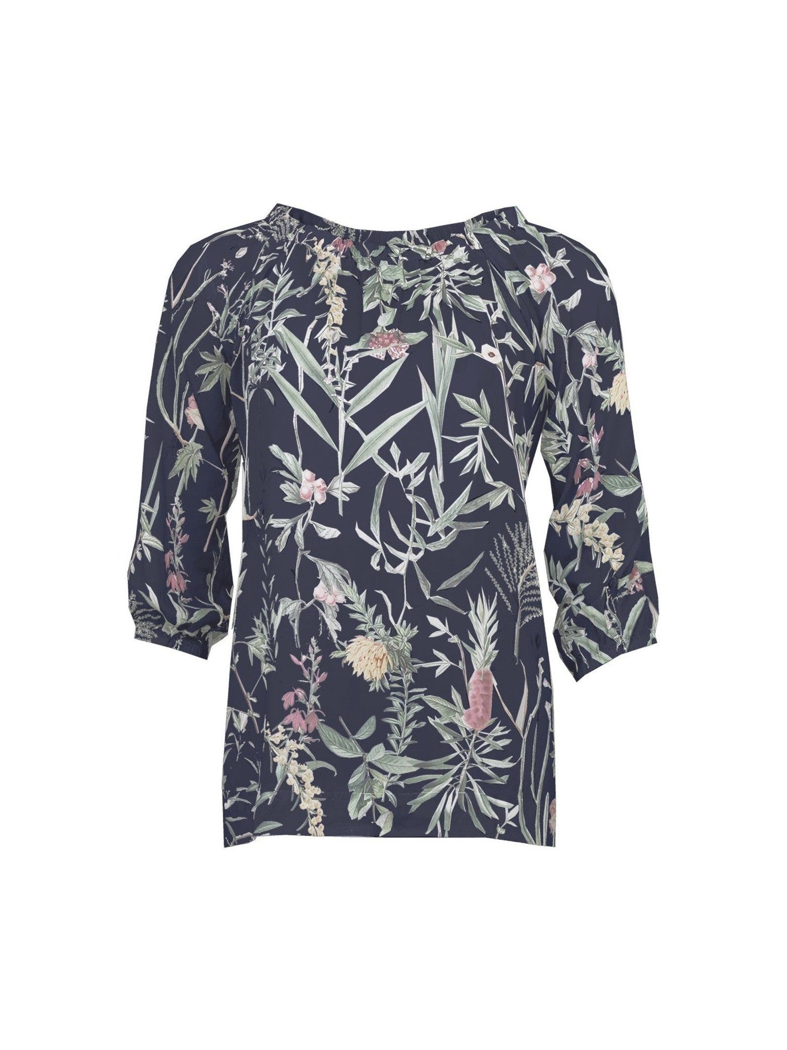 S.T.I naisten pusero, KALLIE BLOUSE 66CM Sininen Kuosi