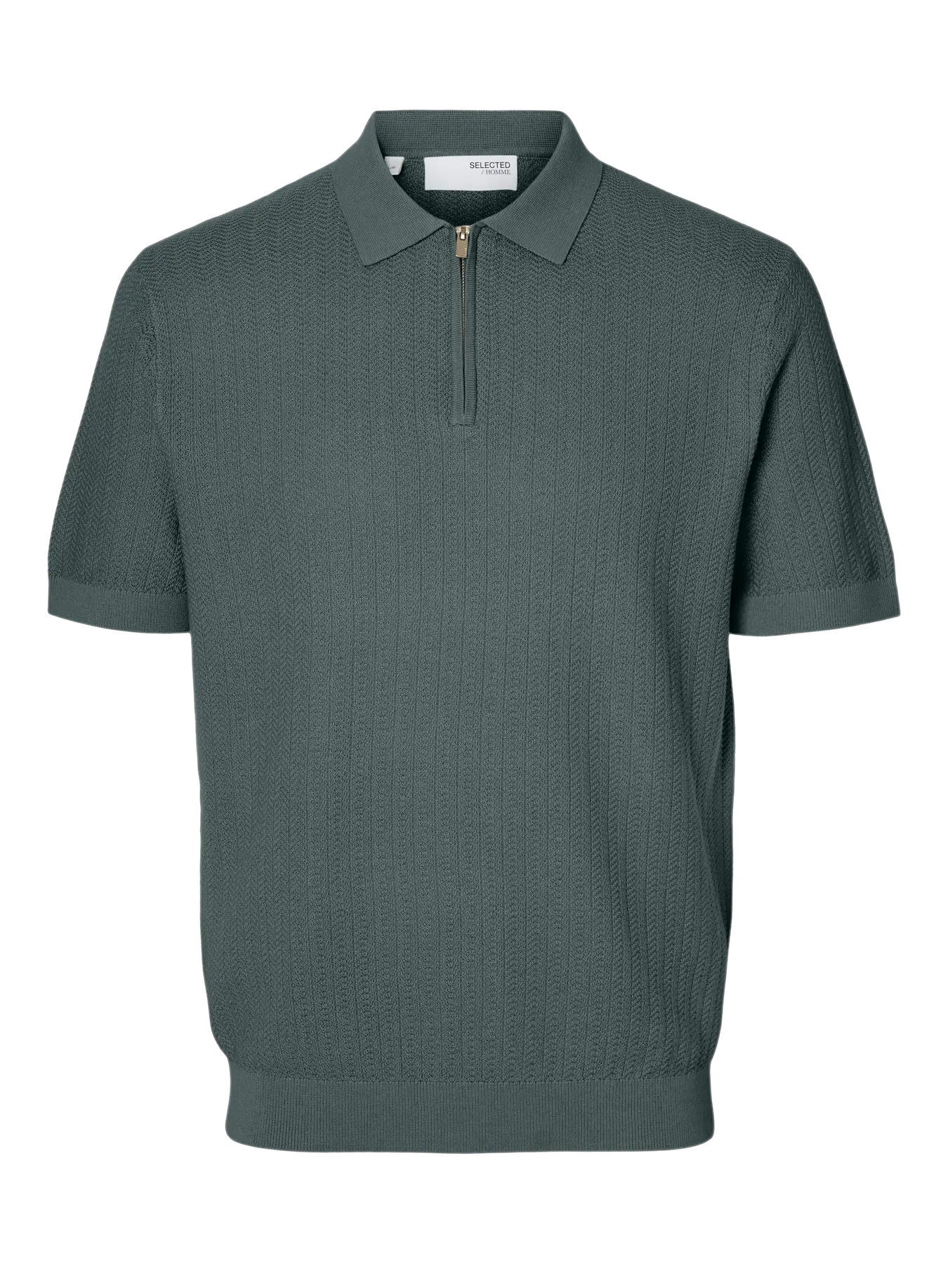 Selected miesten pikeepaita, CRAN SS KNIT STRUCTURE Balsam Green