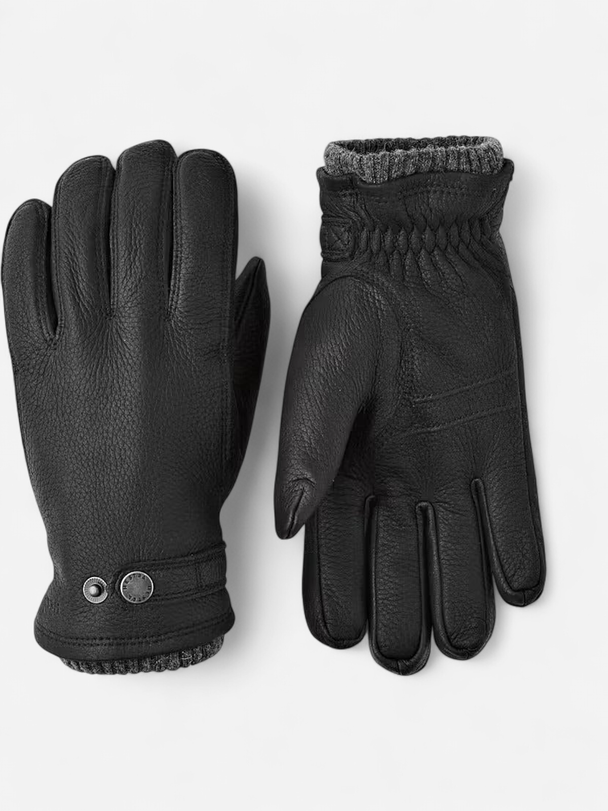 Hestra unisex käsineet UTSJÖ FLEECE LINER BUCKLE ELKSKIN GLOVE, musta