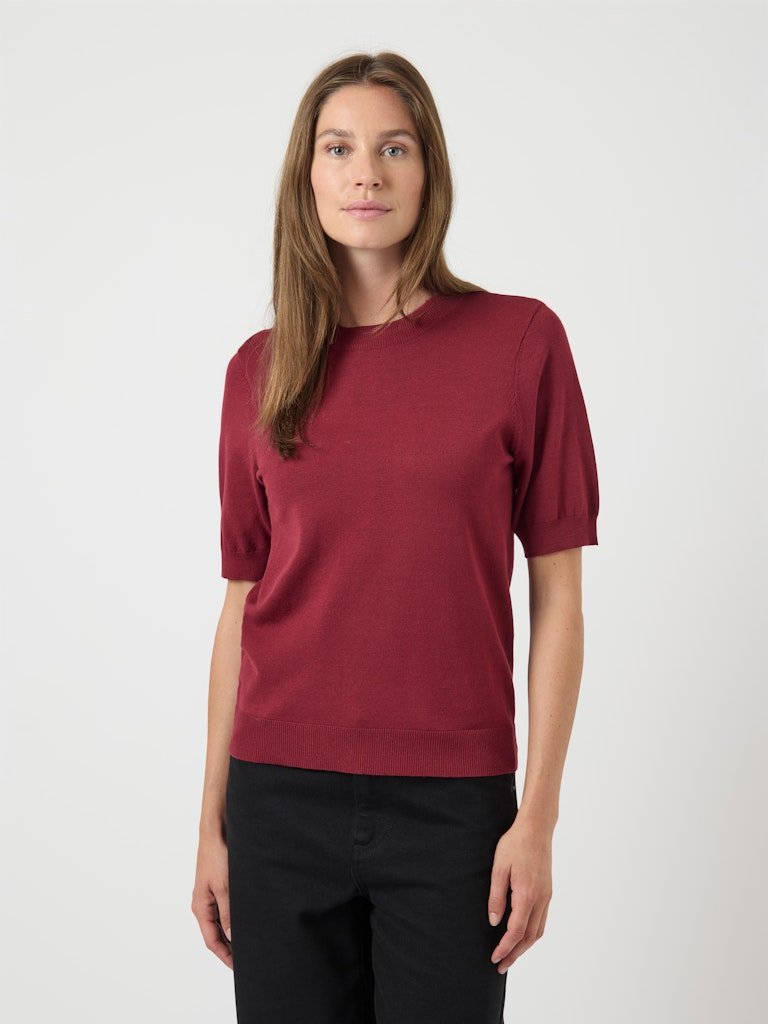 Y.A.S naisten neule, YASLENA SS KNIT PULLOVER S. Tibetan Red