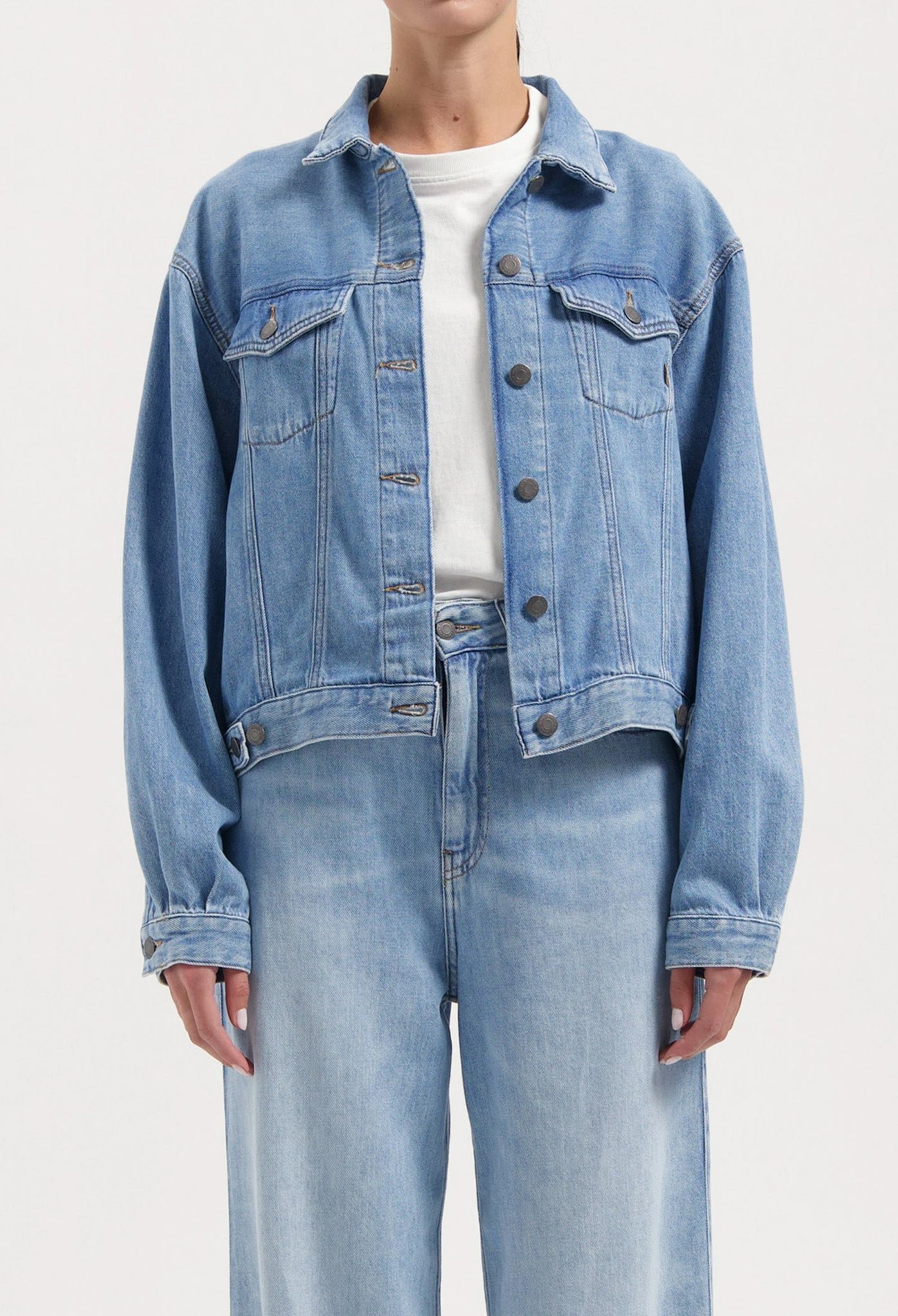 Fran Denim Jacket Stone Vintage