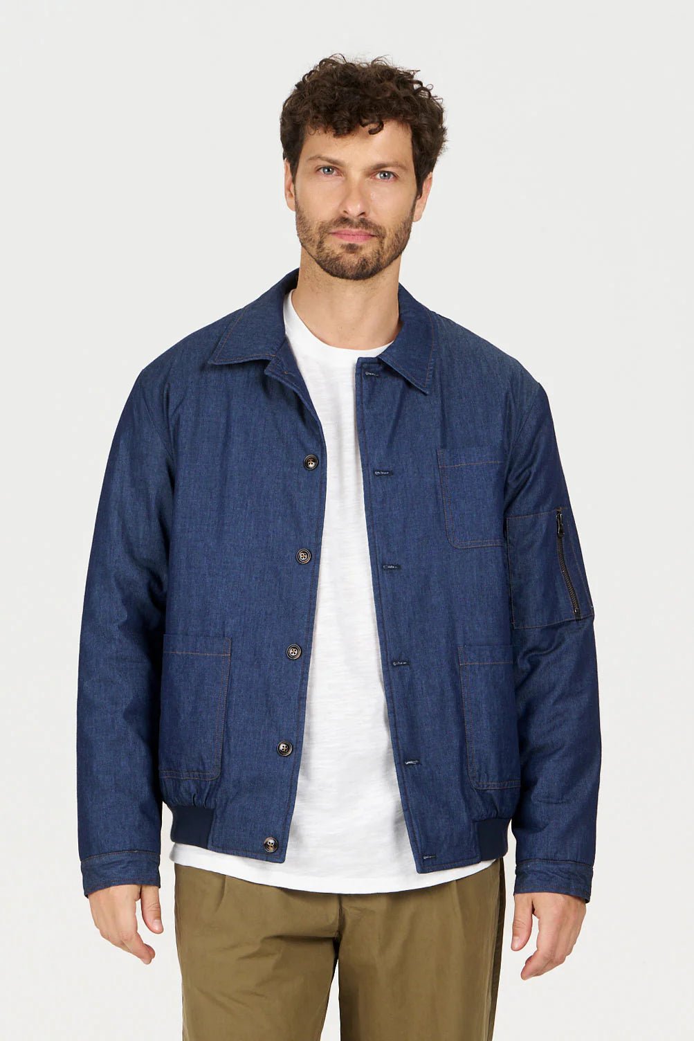 Nile Chambray Jacket Mid Wash Blue