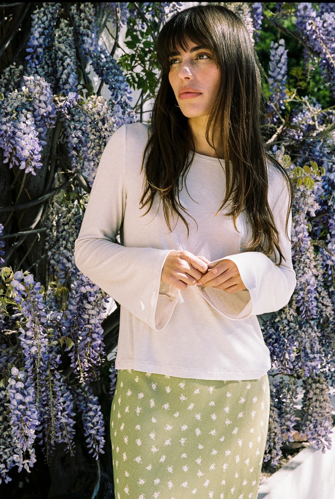 Abelia Top Cream White
