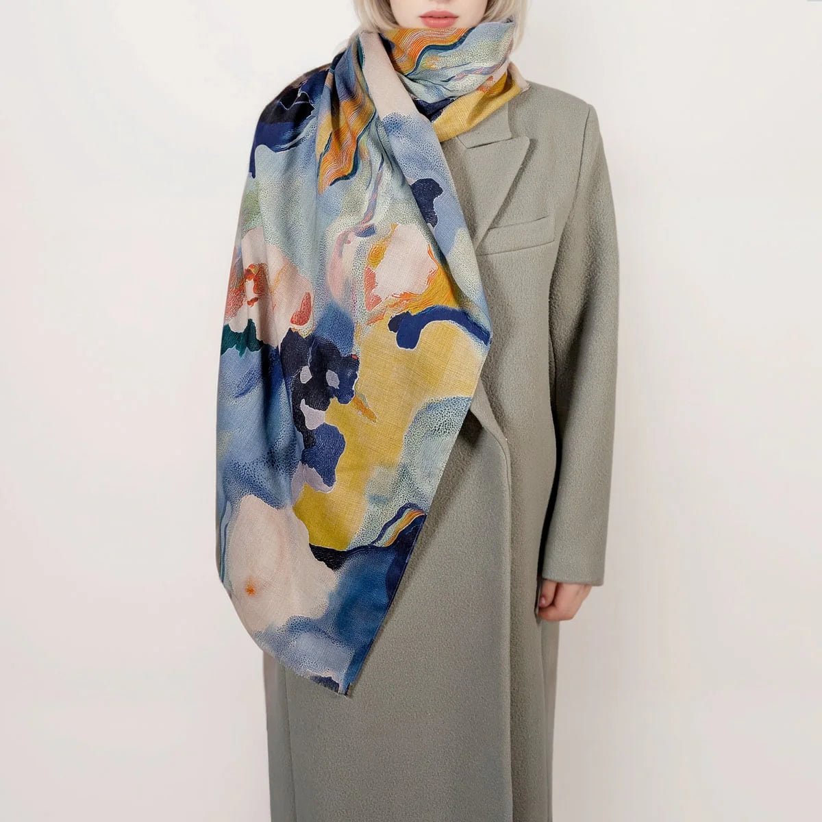 Painted Flower Scarf Multicolor