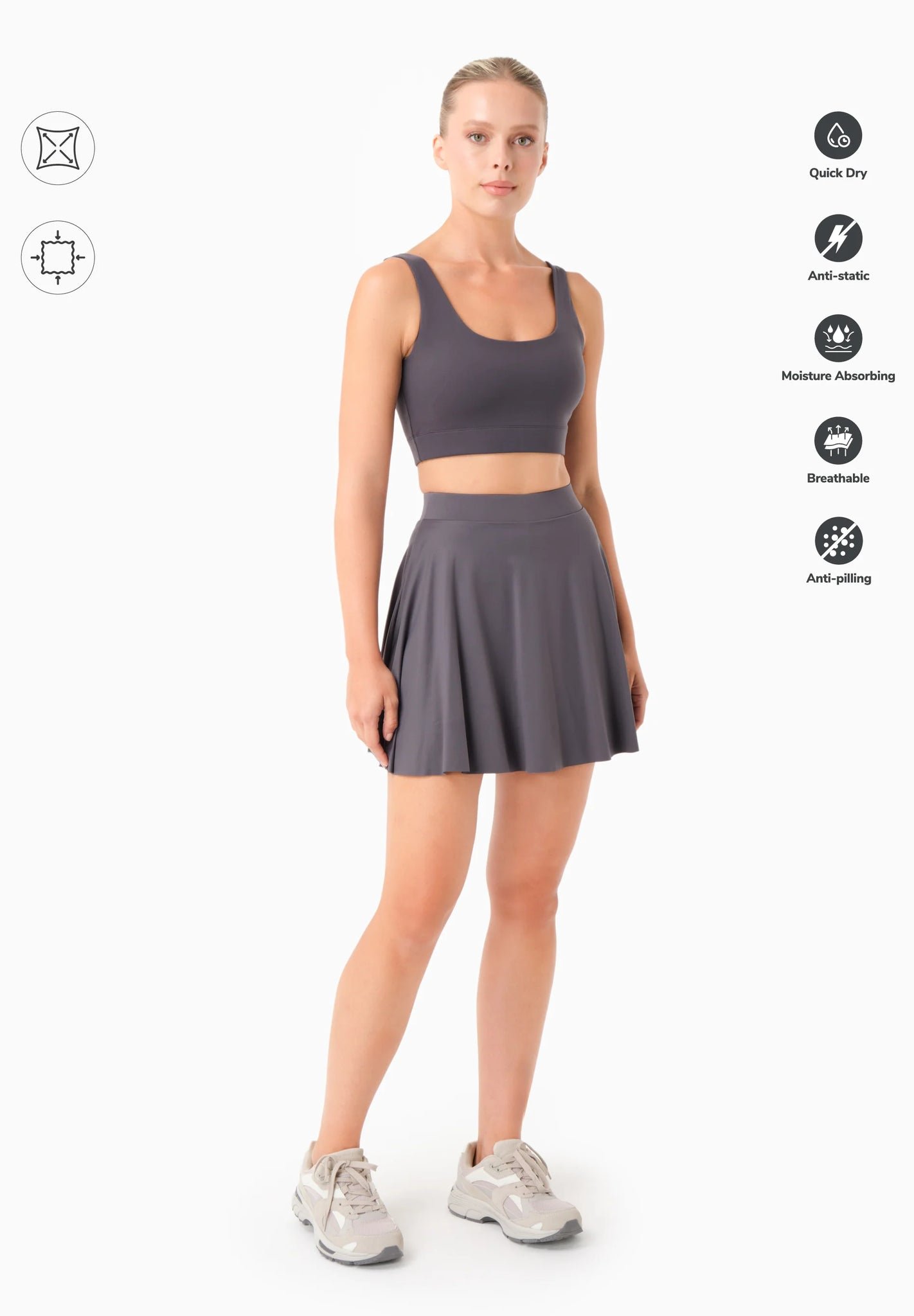 Summer Sport Skirt Shadow Grey