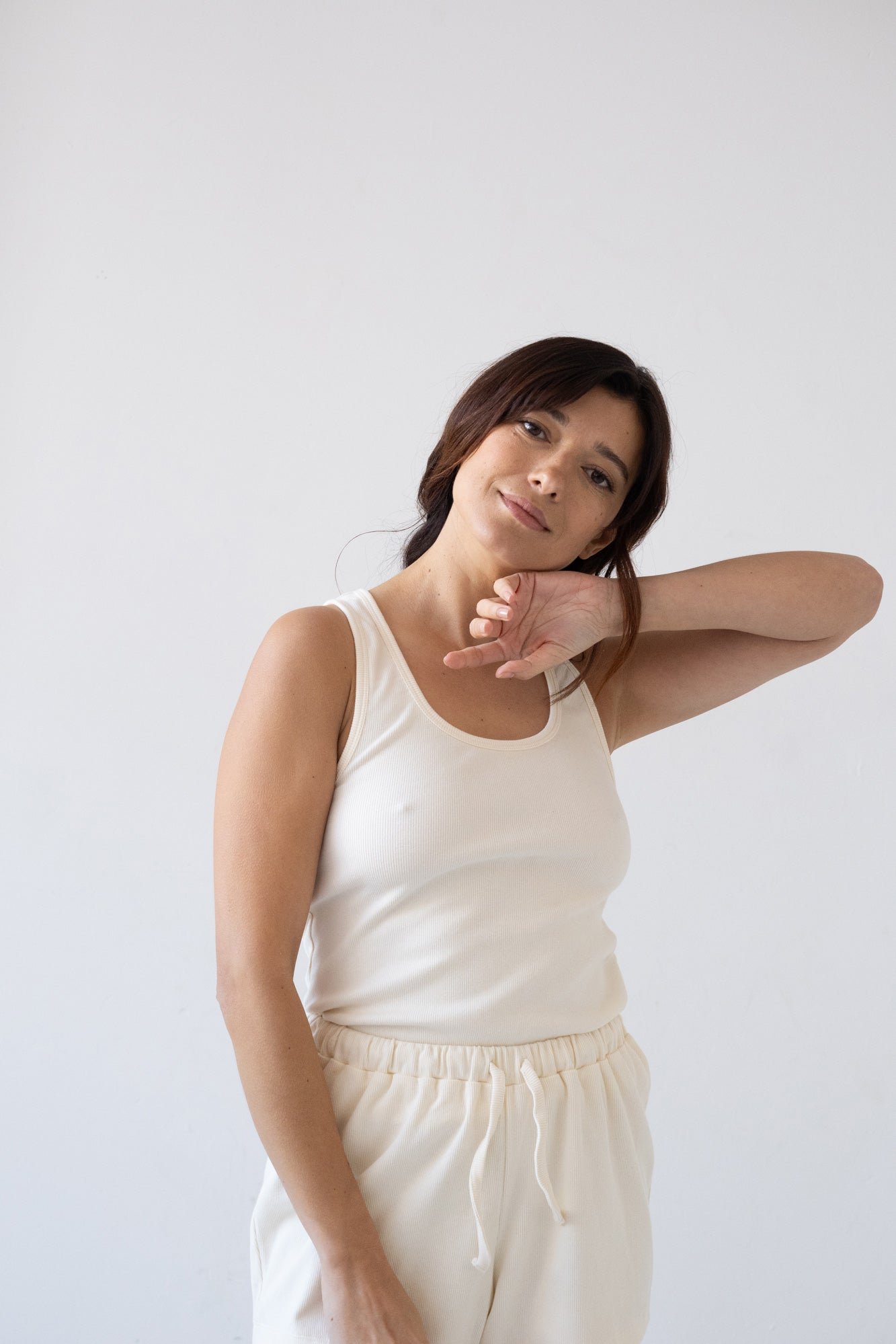 Bonnie Ribbed Tank Top White