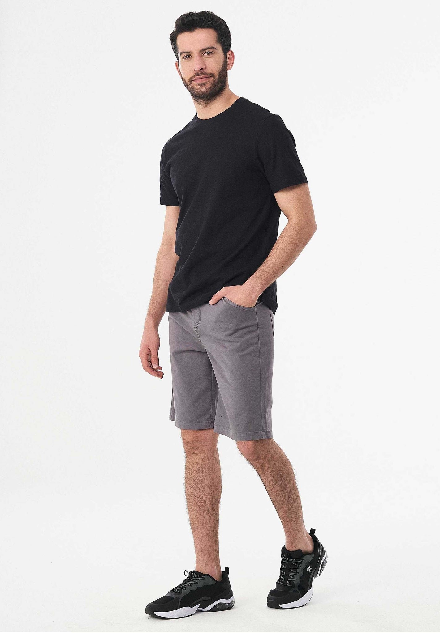 Men's Five-Pocket Organic Cotton Bermuda Shorts Shadow
