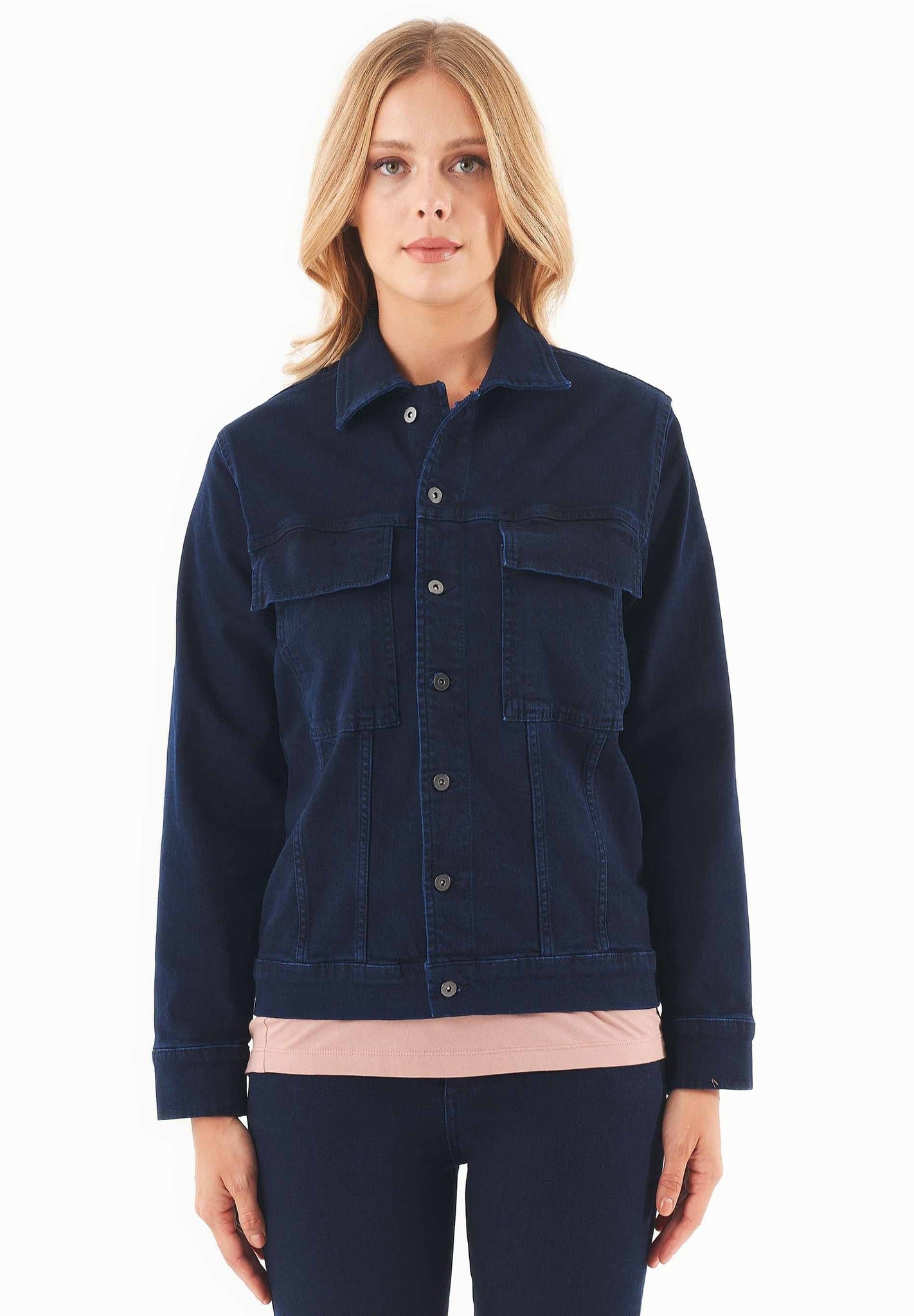 Women's Organic Cotton Denim Jacket Dark Navy