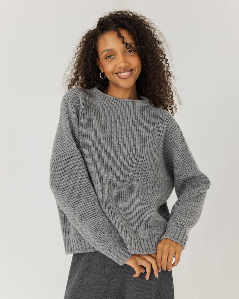 Laumės Merino Wool Sweater Fog Grey