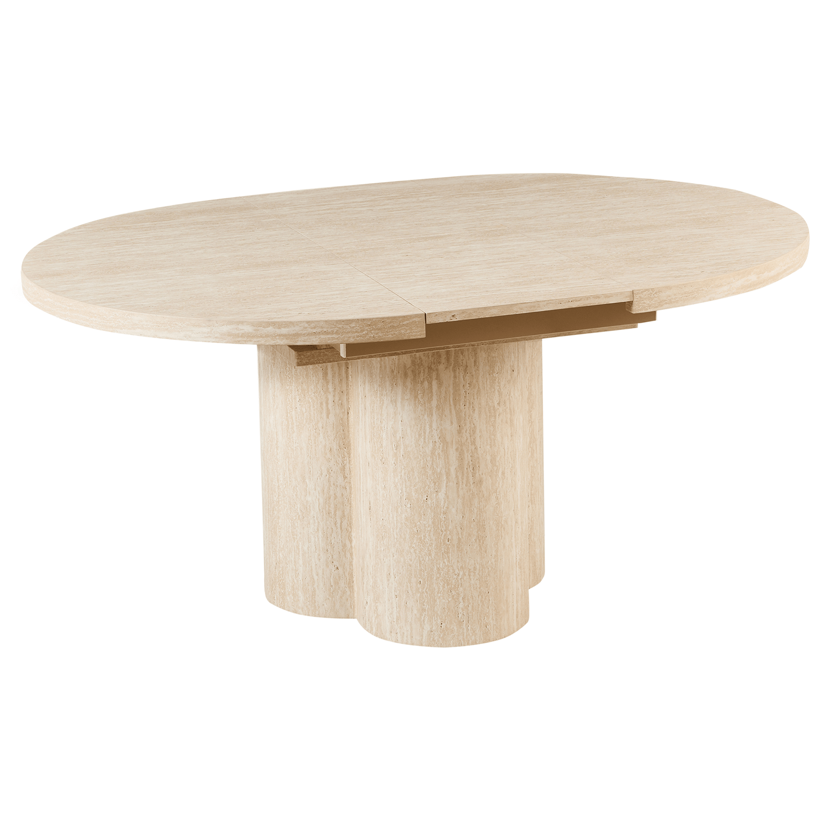 Jatkettava ruokapöytä MORAINE Travertiinikuvio 120 cm 120/160 cm