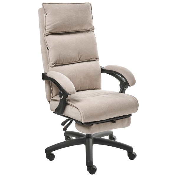 Johtajantuoli jalkatuella EATON chenille Beige