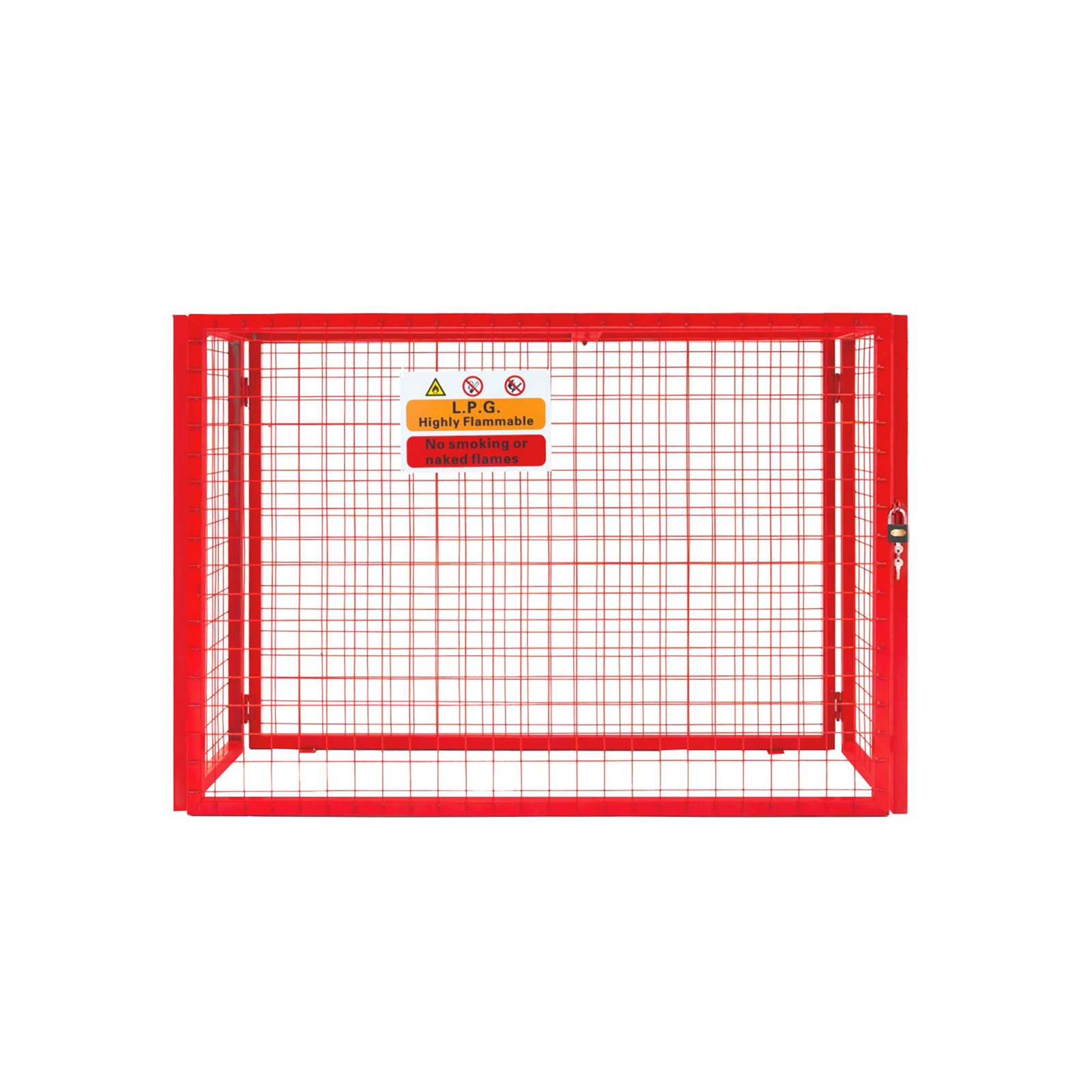 Punainen kokoontaitettava kaasupullohäkki - 100 cm x 140 cm x 50 cm