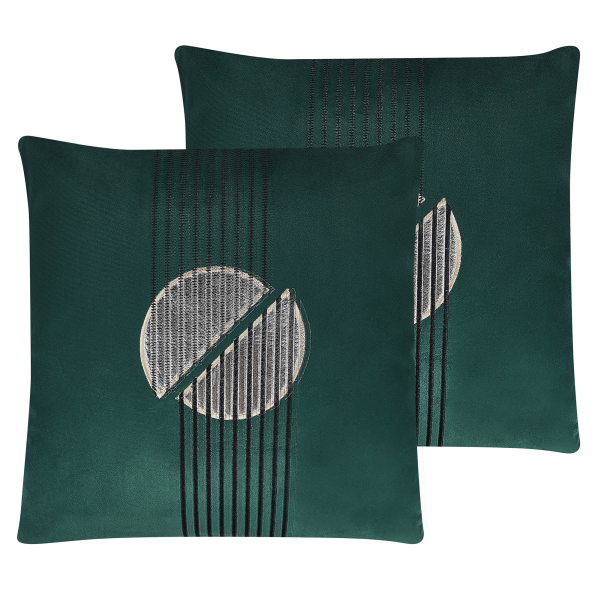 Koristetyynysetti 2 kpl CEROPEGIA sametti 45 x 45 cm Smaragdinvihreä Geometrinen kuvio