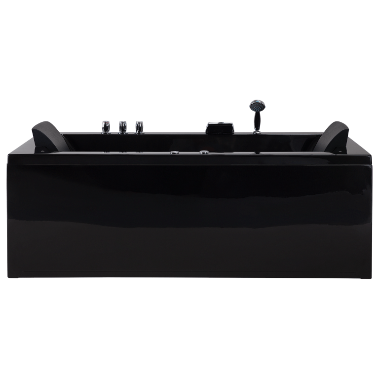 Kulmaporeamme LED-valolla VARADERO Oikea 183 x 90 cm Musta