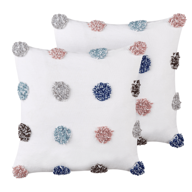 Koristetyynysetti 2 kpl BRACKEN puuvilla 45 x 45 cm Valkoinen
