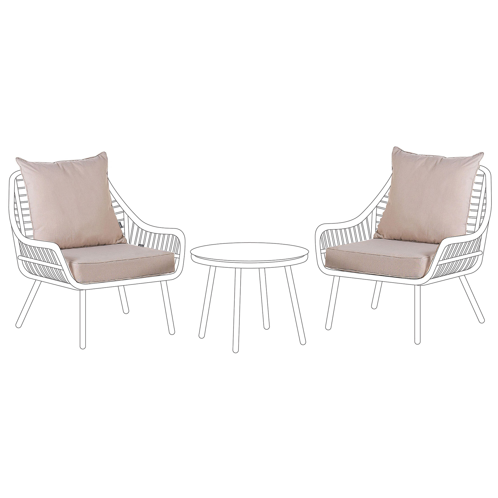 Ulkotyynyjen päällissetti LAURETO Beige