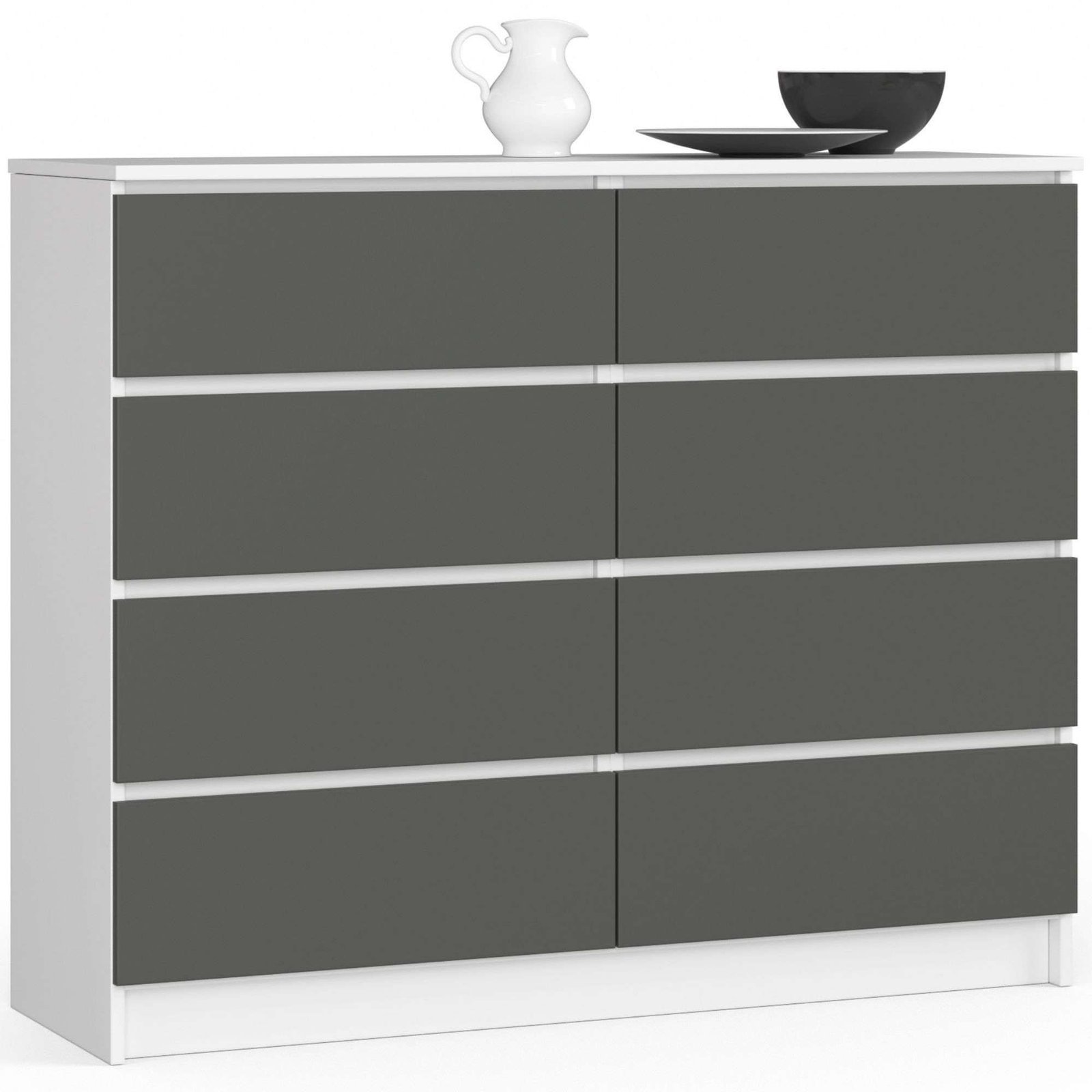 Akord Lipasto Laatikolla Valkoinen/Harmaa Grafiitti 120x40x99