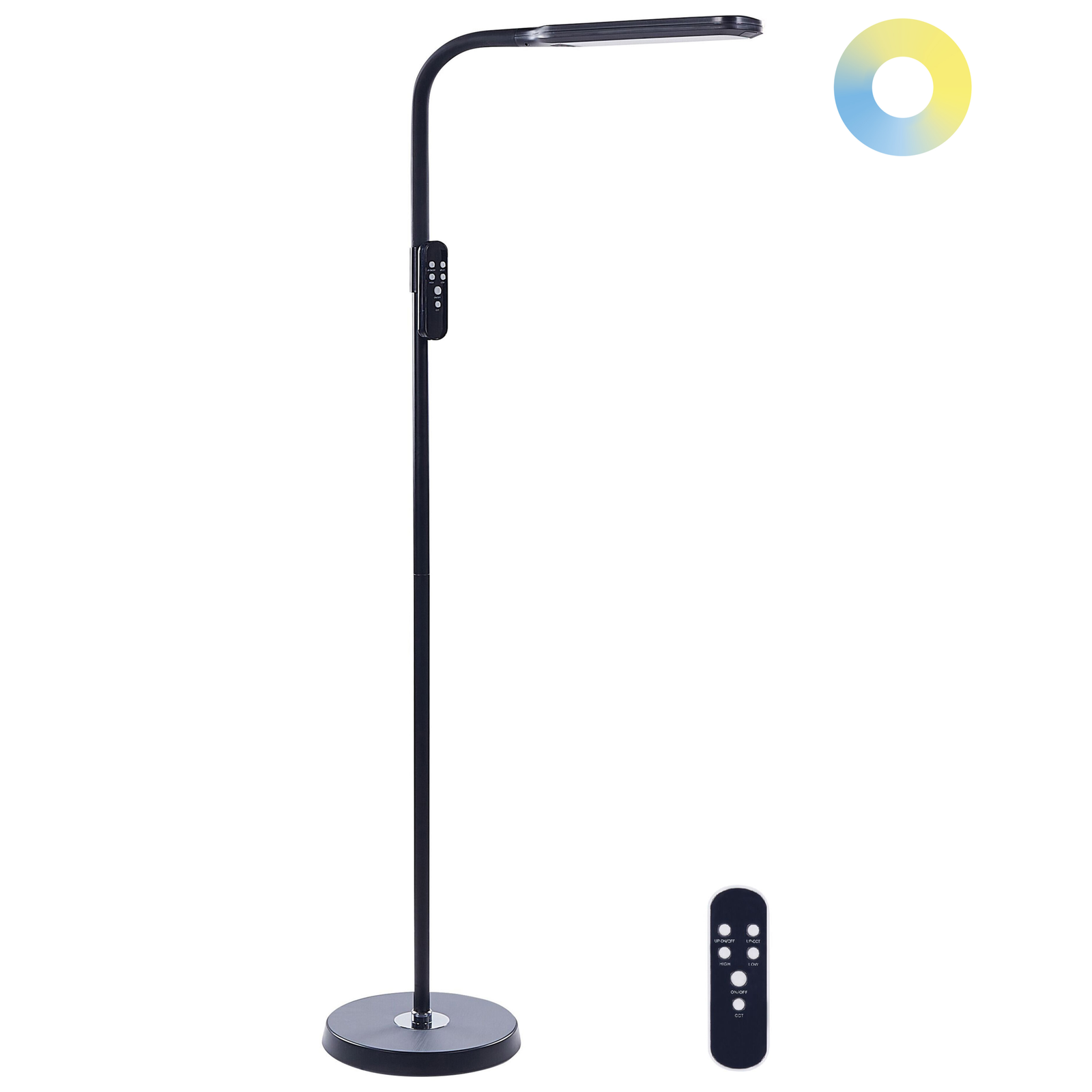 LED-lattiavalaisin ARIES himmentimellä metalli Musta