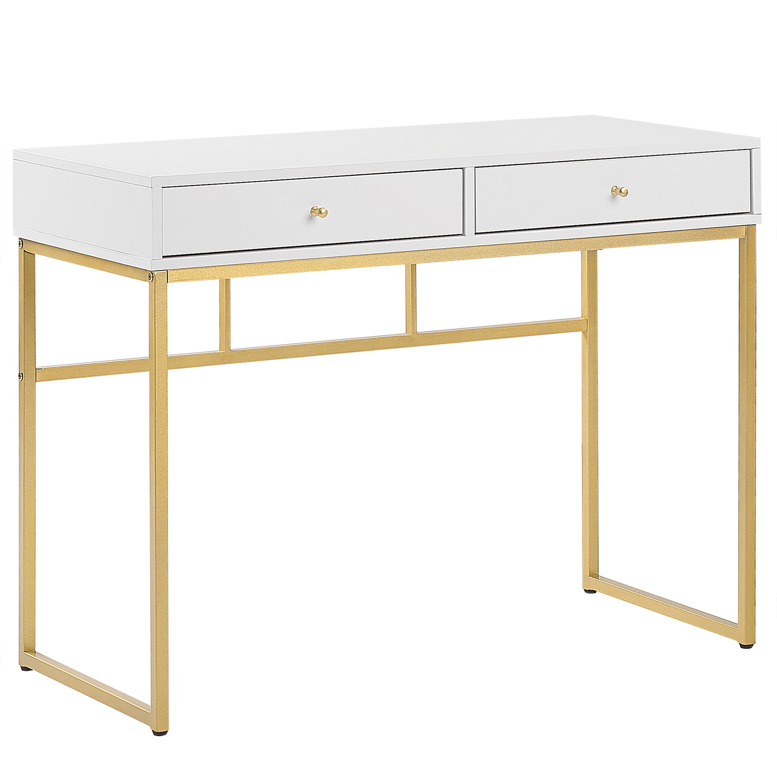 Konsolipöytä Työpöytä DAPHNE Valkoinen/kulta 100 cm 48 cm säilytystila
