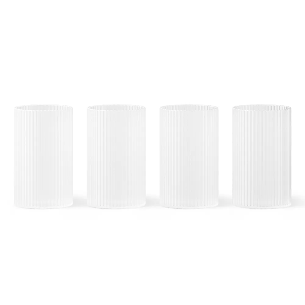 Ferm Living, Ripple Verrines juomalasit 4-pack - Frosted