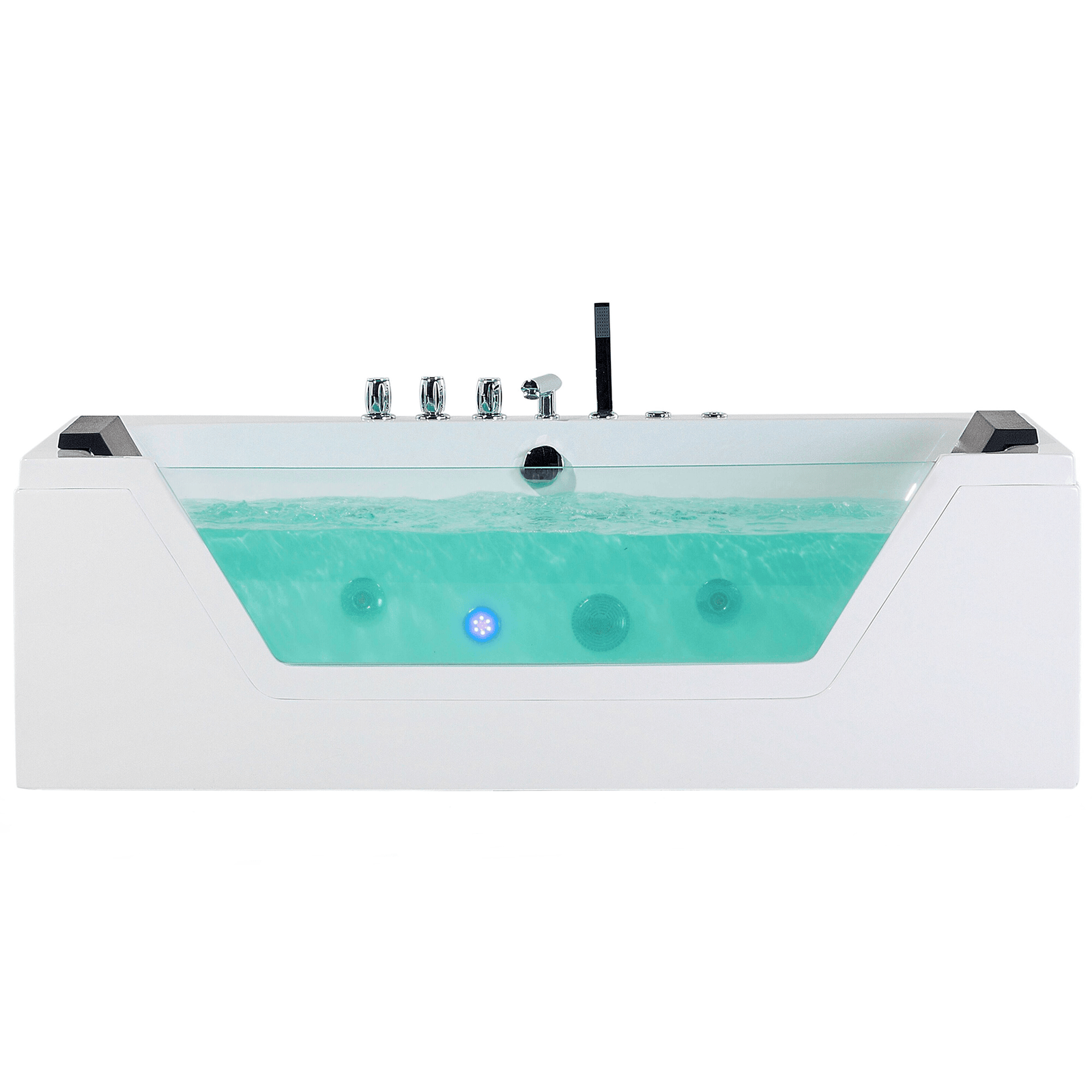 Kulmaporeamme LED-valolla SAMANA 162 x 76 cm Valkoinen