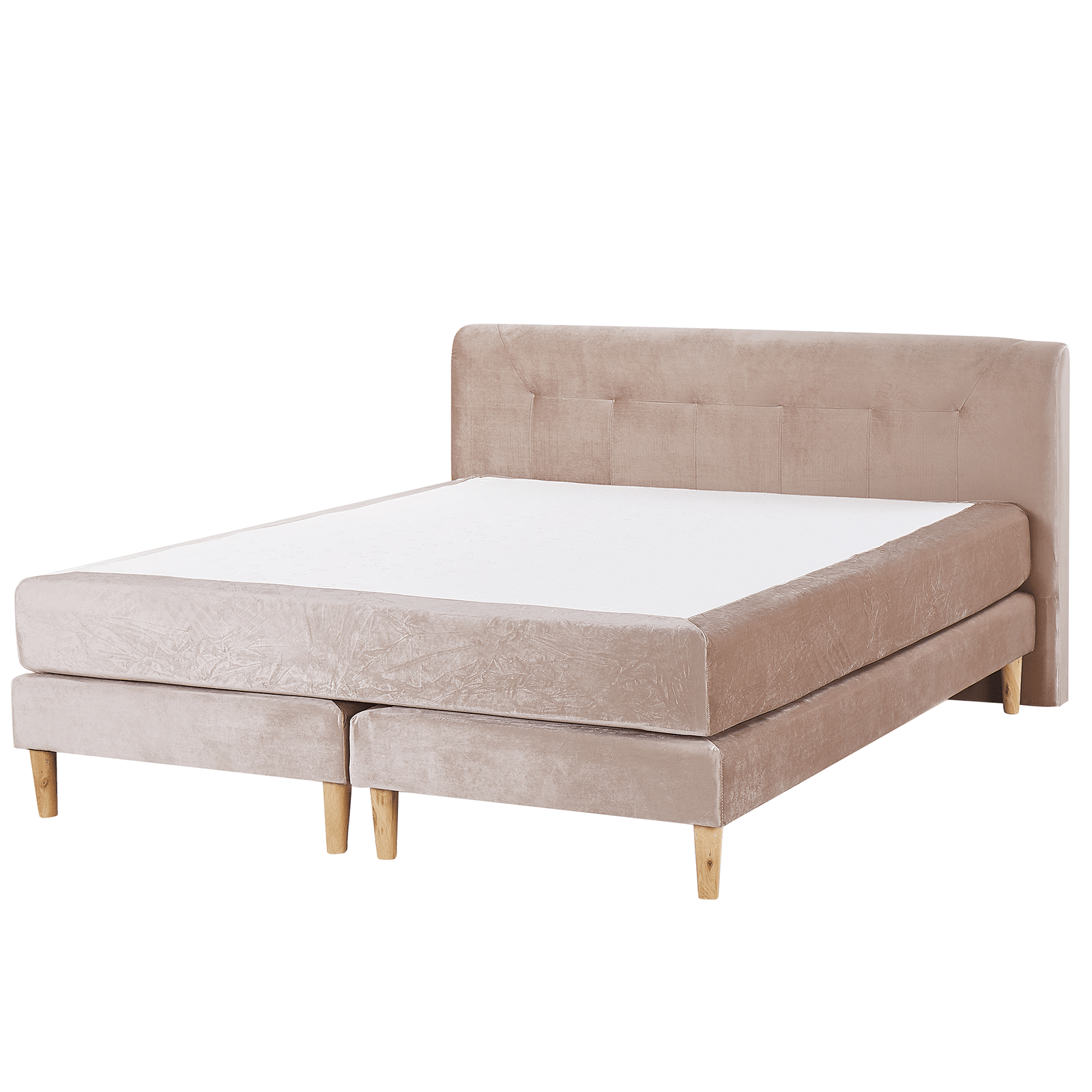 Jenkkisänky sametti MARQUISE 160 x 200 cm Beige