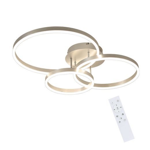 NETTLIFE LED-kattovalaisin olohuoneeseen, himmennettävä olohuonevalaisin, 82 cm, moderni muotoilu, kulta, 74 W, makuuhuonevalaisin kaukosäätimellä