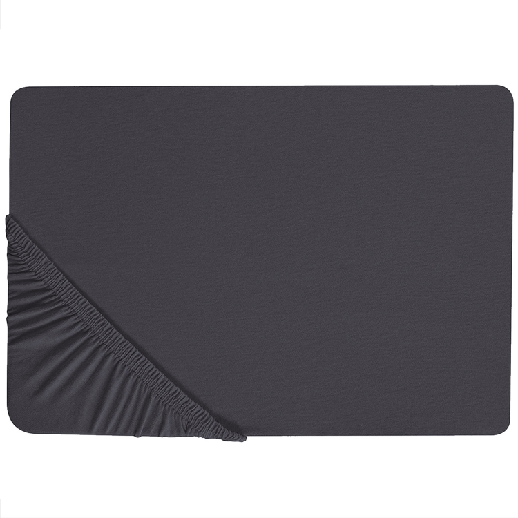 Muotoonommeltu lakana HOFUF puuvilla 140 x 200 cm Musta
