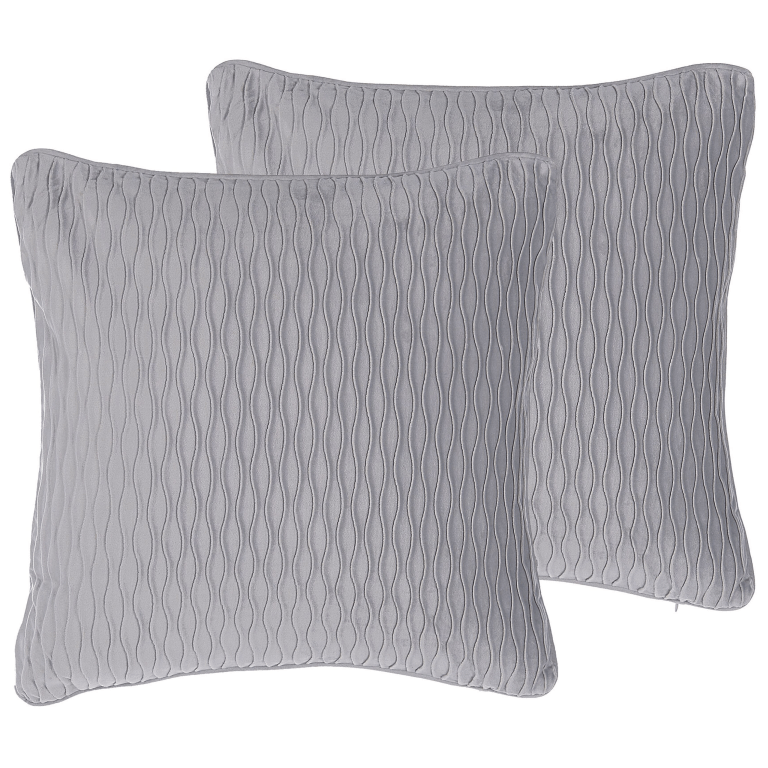 Koristetyynysetti 2 kpl MOTARI sametti 45 x 45 cm Harmaa Geometrinen kuvio