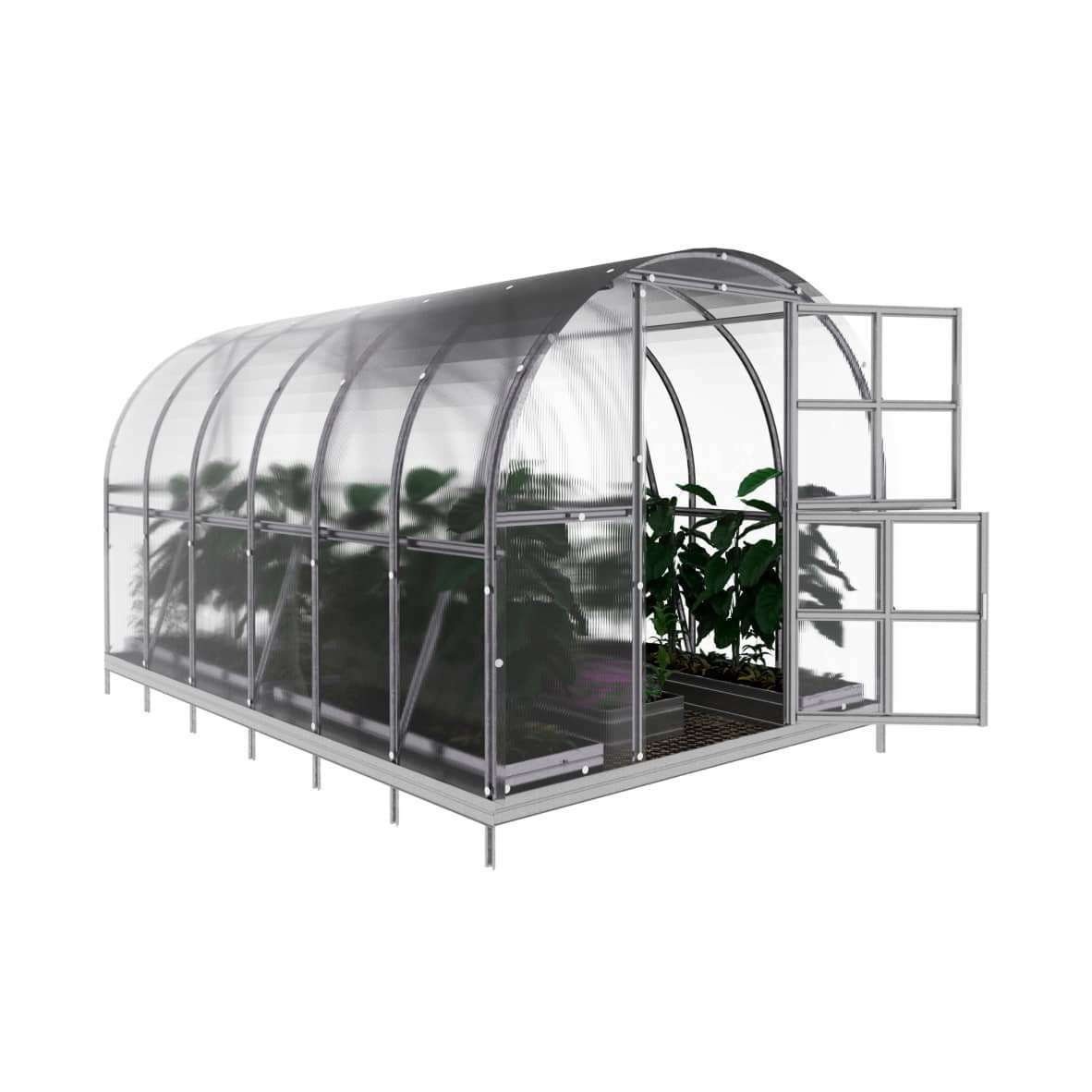 Kasvihuone KLASIKA ARCH 12 m2, 3 m x 4 m, 6 mm polykarbonaatti