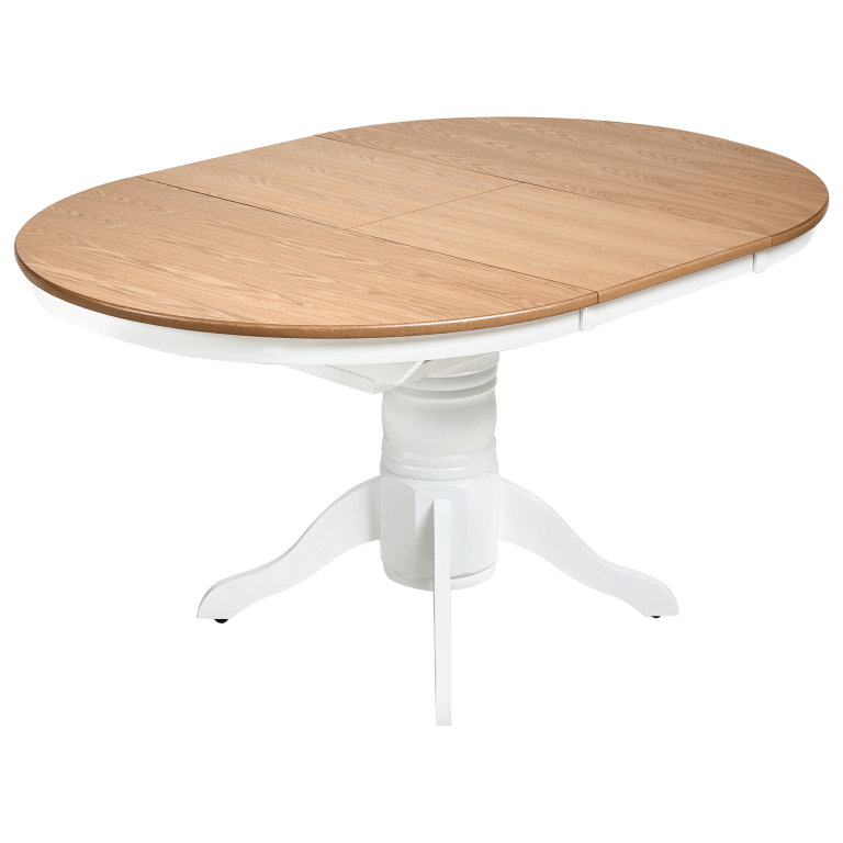 Jatkettava ruokapöytä AKRON Vaalea saarniviilu 106/150 cm 106 cm puu