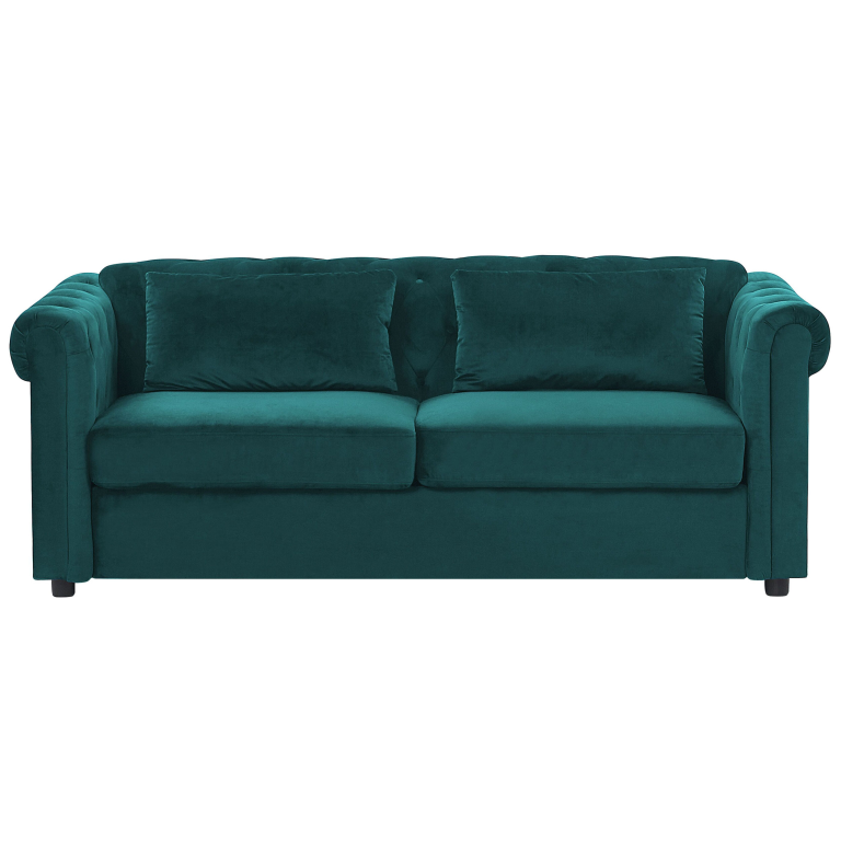 Vuodesohva 3-istuttava CHESTERFIELD sametti Smaragdinvihreä