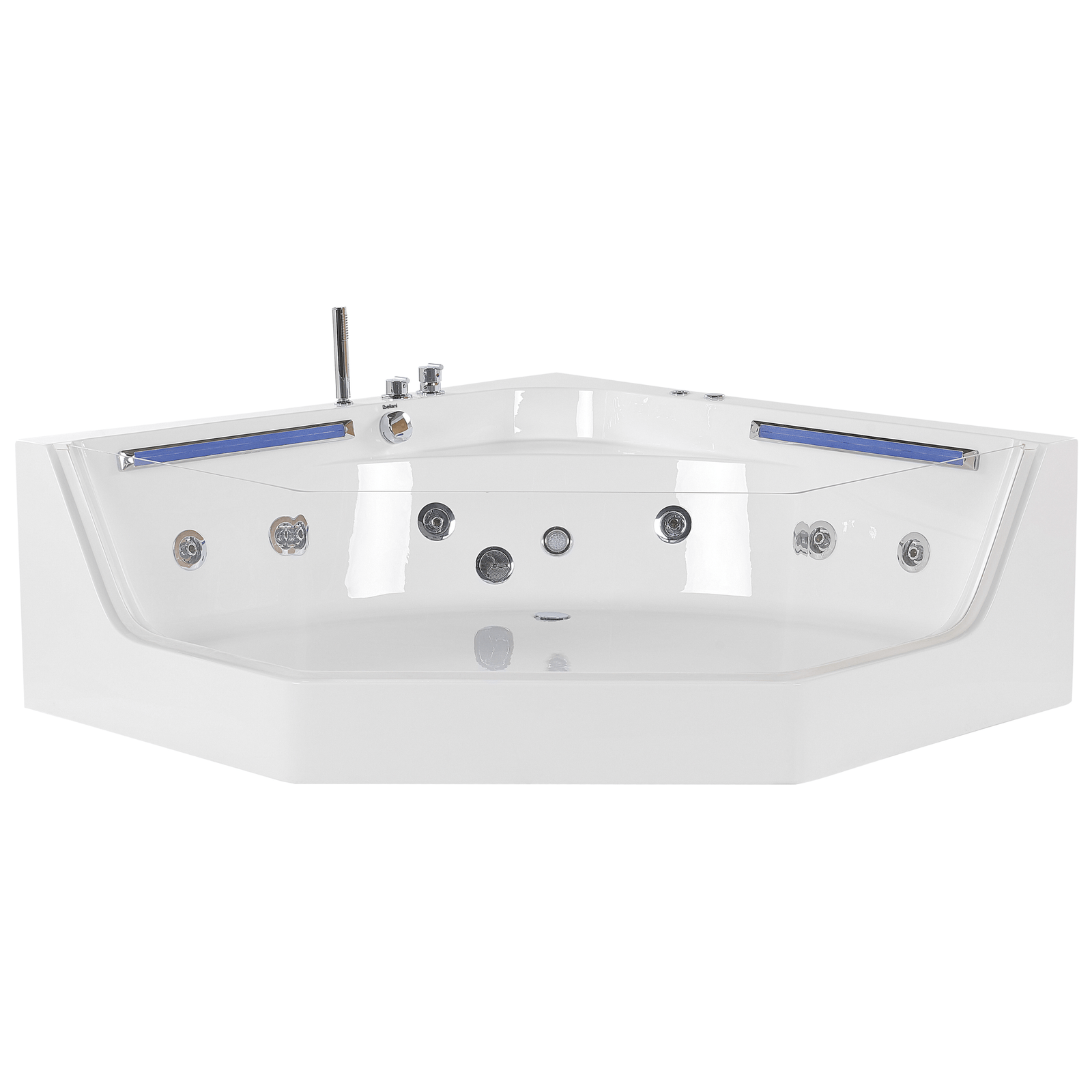 Kulmaporeamme LED-valolla CACERES 211 x 150 cm Valkoinen