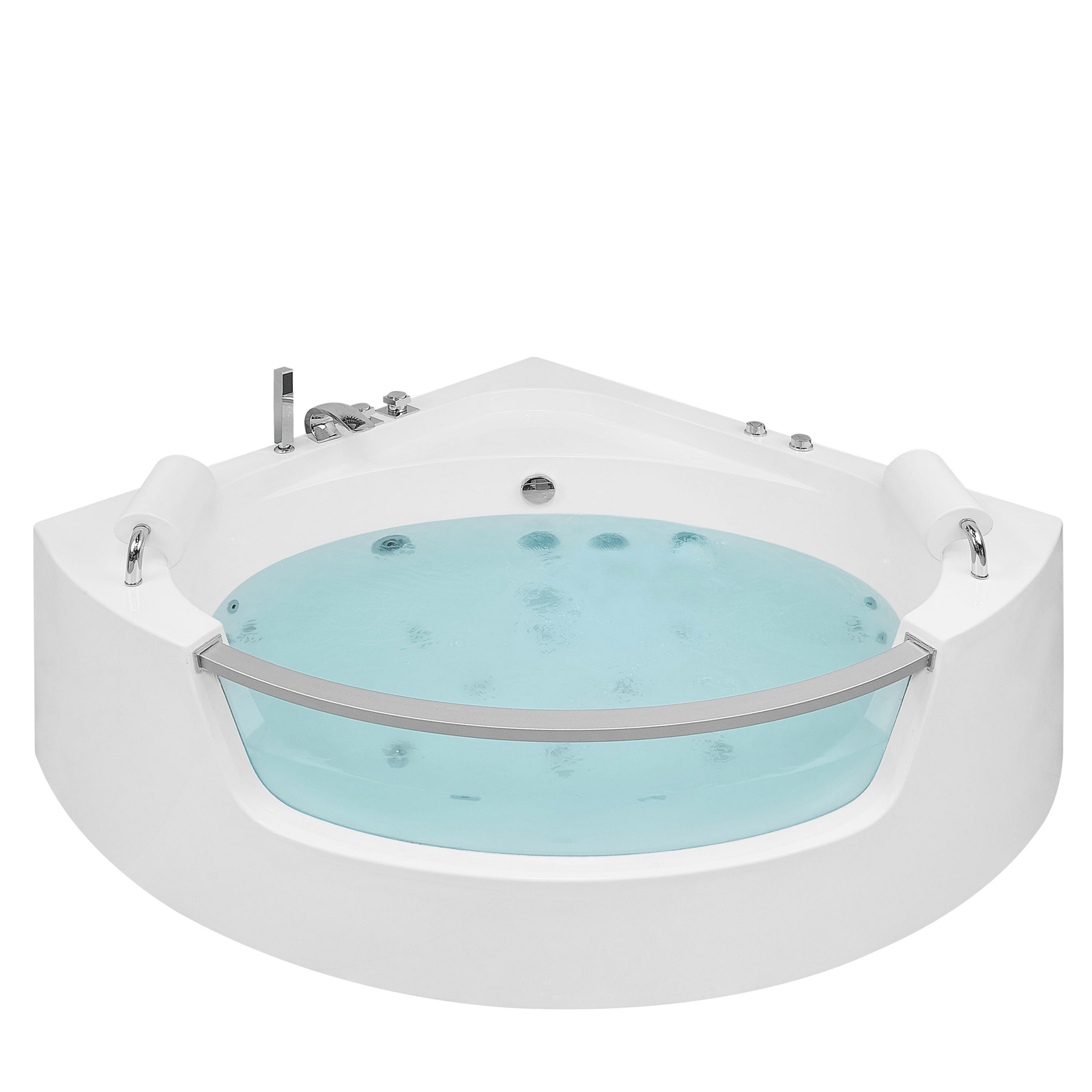 Kulmaporeamme LED-valolla MANGLE 201 x 150 cm Valkoinen