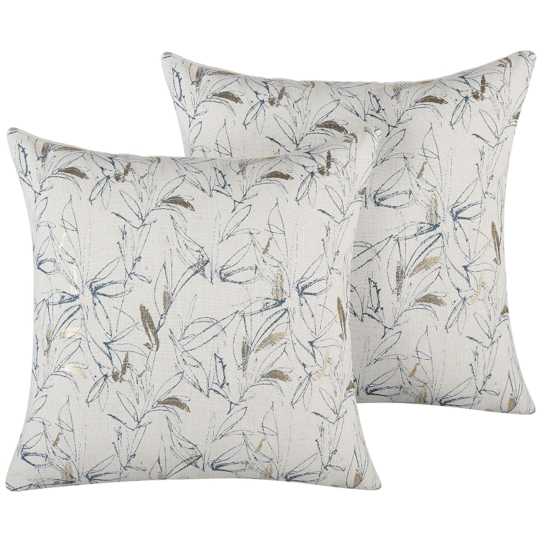 Koristetyynysetti 2 kpl ARBOR 45 x 45 cm Beige Kukkakuvio